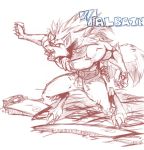  2007 angry canid canine canis capcom claws clothed clothing darkstalkers english_text fur graphite_(artwork) hair jon_talbain male mammal muscular open_mouth pencil_(artwork) simple_background solo teeth text tongue traditional_media_(artwork) video_games were werecanid werecanine werewolf white_background wolf zillford 