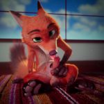  1:1 3d_(artwork) animal_genitalia animal_penis balls canid canine canine_penis conditional_dnp digital_media_(artwork) disney erection fox genitals hi_res licking looking_at_viewer male mammal nick_wilde pawpads paws penis scimunk self_lick solo tongue tongue_out zootopia 