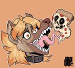  absurd_res anthro boon_digges female food hi_res hyaenid juicyghost mammal pizza simple_background tongue 