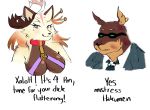  breasts canid canine canis dilukha dobermann domestic_dog domination english_text eyewear female female_domination fox glowing glowing_eyes hakumen hi_res male mammal meme pinscher sunglasses text tokyo_afterschool_summoners video_games xolotl 