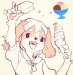  acacia_(ashcozy) anthro ashcozy bird_dog canid canine canis cavalier_king_charles_spaniel clothed clothing dessert domestic_dog emoji female food fur hunting_dog ice_cream kemono mammal open_mouth pawpads popsicle solo spaniel teeth tongue tongue_out toy_dog uvula 