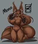  abs absurd_res ankle_tuft anthro areola big_breasts big_ears big_hands big_tail black_pawpads blue_eyes blush breasts brown_body brown_fur brown_hair canid canine cheek_tuft chest_tuft claws dkdevil ear_tuft facial_tuft female fur grey_background hair hair_between_eyes heterochromia hi_res hip_tuft inner_ear_fluff kneeling leg_tuft long_ears long_hair looking_at_viewer mammal muscular muscular_female naturally_censored navel nipple_tuft nude open_mouth pawpads paws quads simple_background small_waist smile solo teeth thick_thighs tuft yellow_eyes 