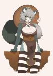  &lt;3 anthro asian_clothing blue_body blue_fur breasts canid canine clothing conical_hat female fingers fluffy fluffy_tail fur hair hi_res inner_ear_fluff legwear long_hair looking_at_viewer mammal open_mouth pattern_clothing ponytail portrait raccoon_dog sasamino simple_background solo speech_bubble striped_clothing stripes thigh_highs three-quarter_portrait tuft white_body white_fur yellow_eyes 