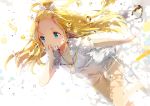  anmi anthropomorphism blonde_hair blue_eyes breasts bubbles cleavage cropped original scan underwater water 