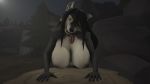  16:9 2020 3d_(artwork) anthro big_breasts breasts canid canine canis collar digital_media_(artwork) female fur hair hi_res looking_at_viewer mammal nipples nude petruz shadedance smile solo source_filmmaker teeth toung_out wolf wolf_(petruz) 