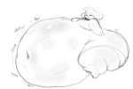  abdominal_bulge anthro belly big_belly big_breasts breasts canid canine canis collar digestion domestic_dog eyecandy female female_pred hi_res mammal monochrome multiple_prey navel nipples obese oral_vore overweight overweight_female rumbling_stomach thick_thighs vore wide_hips 