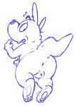  anus balls butt genitals hi_res male nickelodeon raburigaron rocko&#039;s_modern_life rocko_rama simple_background sketch solo white_background 