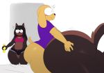  2020 anthro bed bed_sheet bedding canid canine canis caught dobermann domestic_dog duo fan_character female forced furniture hi_res laverne_(sssonic2) lucas_(sssonic2) male mammal pinscher rape simple_background size_difference sssonic2 thick_thighs white_background 