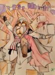  assassin breasts drawing falling feathers female hi_res mostly_clothed not_furry perspective traditional_media_(artwork) zaanne zaanneson 
