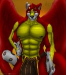 abs anthro avian bulge canid canine canis chrislhi clothed clothing dots dragon european_mythology feathered_wings feathers felid fur greek_mythology grin horn hybrid invalid_tag lhikan(chrislhi) loincloth looking_at_viewer male mammal muscular mythological_avian mythological_firebird mythology nipples pantherine pecs phoenix red_body red_fur scales smile snow_leopard topless wings wolf 
