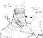  anthro bdsm black_and_white blindfold bondage boss_lamb_(hladilnik) bound bovid caprine domestic_sheep duo equid equine female hladilnik knife knife_play male male/female mammal monochrome nude sheep submissive submissive_male text zebra zebra_dad_(hladilnik) 