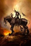  2018 arvalis demon digital_media_(artwork) equid equine feral hooves horn horse looking_at_viewer mammal standing 