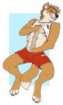  2020 anthro canid canine clothed clothing digital_media_(artwork) grin kyrosh male mammal masturbation partially_clothed piercing smile smirk tongue tongue_out undressing 