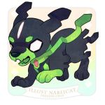  blank_eyes chibi creature dog_focus full_body gen_6_pokemon lowres nabeicat no_humans pokemon pokemon_(creature) simple_background solo white_background white_eyes zygarde zygarde_(10) 