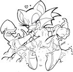  black_and_white breasts chaos female monochrome plain_background rouge_the_bat sega side_boob solo sonic_(series) sonic_team sonic_the_hedgehog unknown_artist white_background 