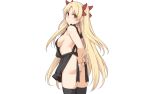  apron ass blush breasts brown_eyes ereshkigal_(fate/grand_order) fate/grand_order fate_(series) hirame_sa naked_apron photoshop sideboob thighhighs twintails white 