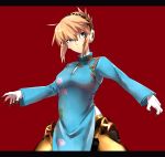  1girl aegis_(persona) android blonde_hair blue_eyes breasts china_dress chinese_clothes closed_mouth dress highres persona persona_3 rdc7229 robot_joints short_hair simple_background solo 