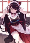  animal_ears heterochromia inui_toko maid nijisanji skirt_lift tail trap_(drthumt) wa_maid 