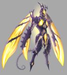  alien bug character_request faceless glowing glowing_lines grey_background highres horns hyper_zetton insect kaijuu kuroda_asaki large_wings long_arms no_feet no_humans spikes tail ultra_series ultraman_(1st_series) wings zetton 