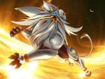  claws commentary creature crescent_moon english_commentary gen_7_pokemon highres legendary_pokemon light lion looking_to_the_side moon night night_sky no_humans pokemon pokemon_(creature) sky solgaleo solo tapwing 