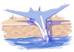  commentary creature drinking english_commentary full_body galahawk gen_3_pokemon latios legendary_pokemon no_humans photo-referenced pokemon pokemon_(creature) purple_eyes tumblr_username water 