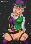  1boy 1girl ashe_(overwatch) cum hat highres overwatch reaper_(overwatch) red_eyes sex storycatt thighs watermark white_hair 