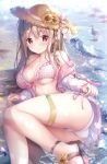  ass bikini cameltoe garter maeda_shiori skirt_lift swimsuits twinbox twinbox_school underboob wet 