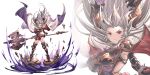  &gt;:( 1girl armor armored_boots ass axe boots breasts cape draph gauntlets granblue_fantasy high_heel_boots high_heels highres horns large_breasts long_hair red_eyes skindentation skirt solo thalatha_(granblue_fantasy) thigh_boots thighhighs thighs very_long_hair white_hair yu_pian 