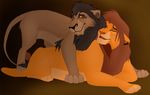  brown_background cuddling disney feline feral kopa lion male mammal nuka plain_background simba the_lion_king 