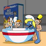  animated crackle mascots pop rice_krispies sextoon smurfette snap the_smurfs 