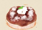  1other artist_name bear chai commentary_request highres mint no_humans original powdered_sugar sitting_on_food souffle_(food) translation_request 
