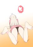  1girl absurdres ahoge ass blonde_hair bural_chingu feet from_behind full_body heart highres long_hair luke_(dydansgur) panties park_noah solo spoken_heart sweater underwear 