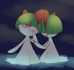  :o closed_mouth creature facing_another full_body gen_3_pokemon looking_at_another no_humans pokemon pokemon_(creature) ralts shiwo_(siwosi) smile standing 