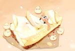  6+others artist_name bird chai commentary_request cream food hat highres multiple_others no_humans original penguin scarf sitting_on_food tart_(food) 