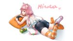  animal_ears ass bike_shorts food game_console hinata_channel nekomiya_hinata photoshop shorts tagme_(artist) twintails zettai_ryouiki 