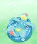  bad_pixiv_id closed_eyes feraligatr food gen_2_pokemon lying no_humans pokemon pokemon_(creature) popsicle wading_pool yapo_(mess) 