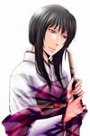  1girl black_eyes black_hair female japanese_clothes kimono long_hair punimaru rurouni_kenshin simple_background solo white_background yukishiro_tomoe 