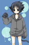  black_eyes black_hair cat kitty kubyou_azami lowres male_focus naruto neko solo tail uchiha_sasuke 