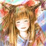  daro eyes_closed female ibuki_suika pixiv_thumbnail resized smile touhou 