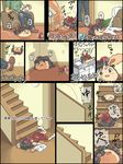  abuse bad_end black_hair blood cigarette comic domestic_violence hakurei_reimu kasuga_(kasuga39) ladder parody pixel_art plant potted_plant power-up stairs touhou toy translated yukkuri_shiteitte_ne 