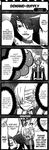  1girl 4koma adiane comic greyscale hard_translated highres imoto_yuuichi jpeg_artifacts masochism monochrome official_art tengen_toppa_gurren_lagann translated viral 