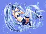  blue_eyes blue_hair garter_straps hatsune_miku high_heels highres legs long_hair musical_note navel open_mouth ribbon shoes skirt solo thighhighs twintails very_long_hair vocaloid yayoi_(egoistic_realism) 