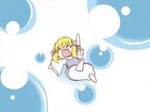  :&lt; ahoge animated animated_gif blonde_hair bubble moriya_suwako no_hat no_headwear short_hair sleeping solo tantrum tears touhou yada_yada 