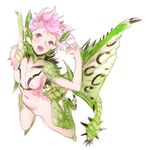  breasts medium_breasts monster_hunter nishieda personification pink_eyes pink_hair rathian simple_background solo 