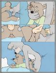  age_difference anal anal_penetration anus balls baloo bear bed comic cover_mouth cub cum disney forced gay kit_cloudkicker male mammal muffled nude pain penetration penis pinned rape talespin tears underwear undressing unknown_artist young 