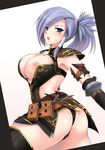  :o areola_slip areolae armband armor armpits ass back bangs belt belt_pouch black_legwear black_panties blue_eyes blue_hair blush border breasts buckle cleavage cleavage_cutout cowboy_shot curvy dagger elbow_gloves embarrassed gloves hair_ornament hair_tubes huge_ass kizuki_aruchu knife large_breasts long_hair looking_at_viewer looking_back microskirt monster_hunter monster_hunter_frontier nipple_slip nipples no_bra noir_(armor) open_mouth panties pauldrons ponytail pouch profile scrunchie sheath shoulder_plates simple_background skirt solo spiked_hair standing strap surprised swept_bangs thick_thighs thighhighs thighs thong turtleneck twisted_torso underwear weapon white_background 