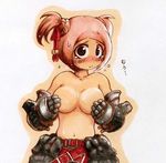  armor black_gravios_(armor) blush capcom character_request lowres monster_hunter sweat tears topless 