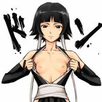  black_eyes black_hair bleach breasts gloves mosha petite short_hair_with_long_locks small_breasts solo sui-feng 