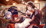  ange_katrina bicolored_eyes drink inui_toko lalazyt lize_helesta long_hair maid nijisanji 