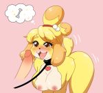  &lt;3 &lt;3_eyes animal_crossing anthro apple_cake big_breasts big_butt blush breasts butt canid canine canis collar disembodied_penis domestic_dog duo erection female genitals isabelle_(animal_crossing) leash male male/female mammal nintendo nipples open_mouth penis shih_tzu toy_dog video_games 